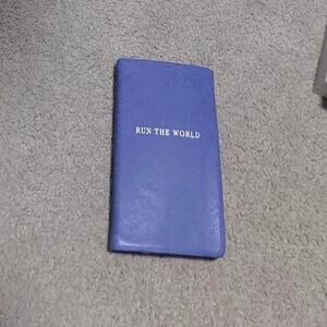 Graphic Image New York Run the World Blue Leather Notebook Small